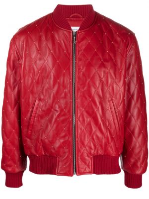 Giacca bomber di pelle Ernest W. Baker rosso