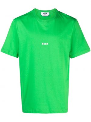 Βαμβακερή μπλούζα με σχέδιο Msgm πράσινο