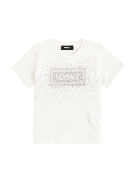 Jersey puuvilla t-paita tytöille Versace Kids valkoinen