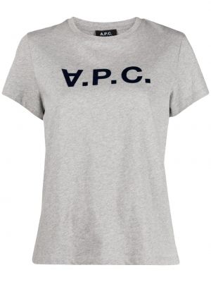 T-krekls ar apdruku A.p.c. pelēks
