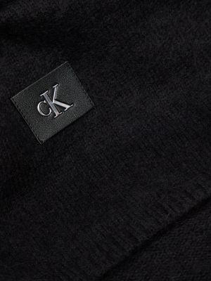 Чорний вовняний шарф Calvin Klein Jeans
