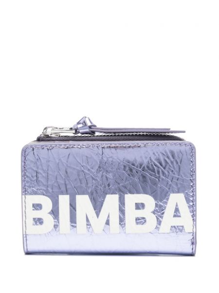 Кожено портмоне с принт Bimba Y Lola виолетово