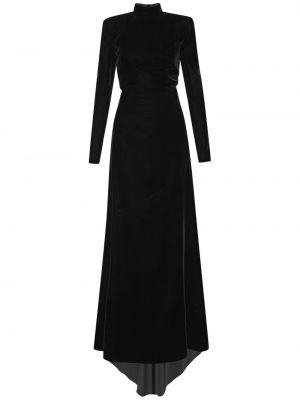 Кадифена вечерна рокля Oscar De La Renta черно