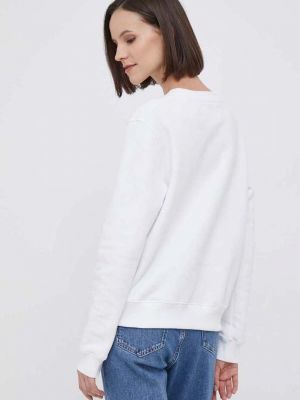 Bluza bawełniana z nadrukiem Calvin Klein Jeans biała