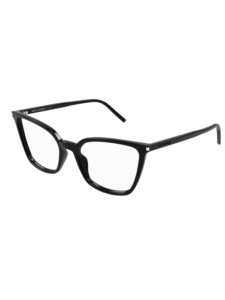 Okulary skórzane klasyczne Saint Laurent czarne