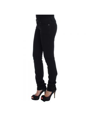 Jeansy skinny bawełniane Roberto Cavalli czarne