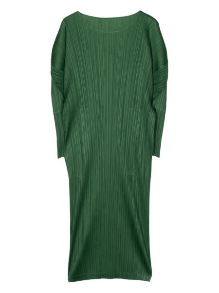 Robe mi-longue plissé Pleats Please Issey Miyake vert