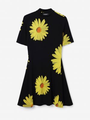 Květinové šaty Desigual černé