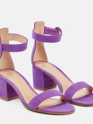 Sandale din piele de căprioară Gianvito Rossi violet