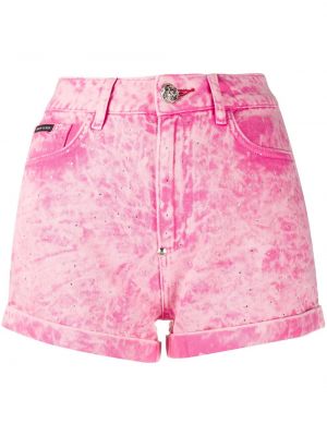 Kratke jeans hlače Philipp Plein roza
