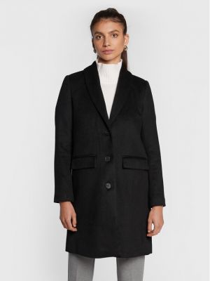 Μάλλινο παλτό Bruuns Bazaar μαύρο