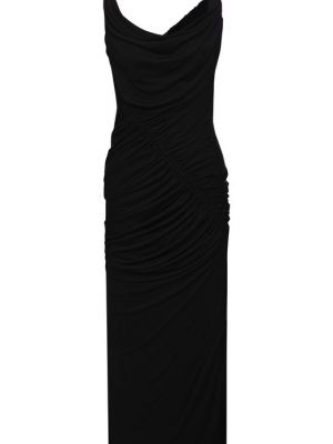 Платье из вискозы Bottega Veneta черное