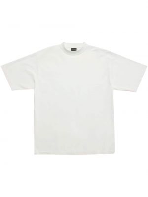 Bavlněné tričko s výšivkou Balenciaga bílé