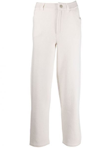 Rovné kalhoty s vysokým pasem Barrie bílé