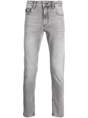 Skinny fit džínsy s potlačou Versace Jeans Couture sivá