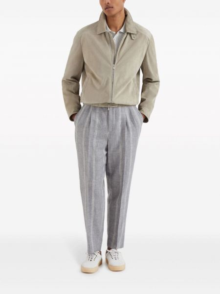 Pantalon à rayures Brunello Cucinelli gris