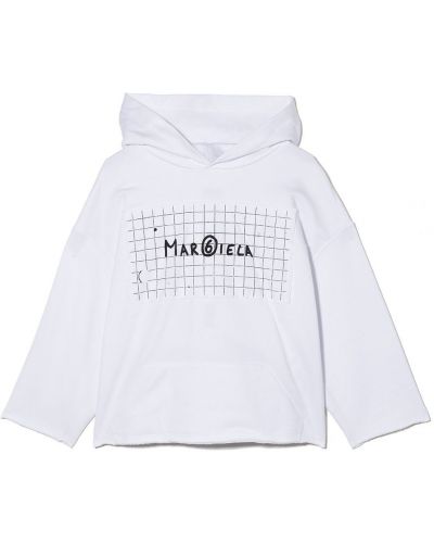 Trykt hettegenser for jenter Mm6 Maison Margiela Kids hvit