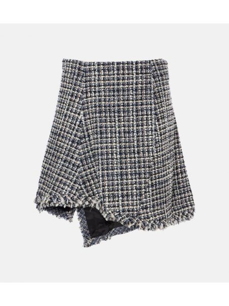 Tweed uld nederdel Sacai blå