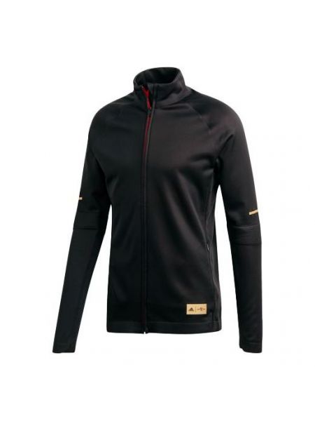 Спортивная куртка для бега с воротником стойка Adidas черная