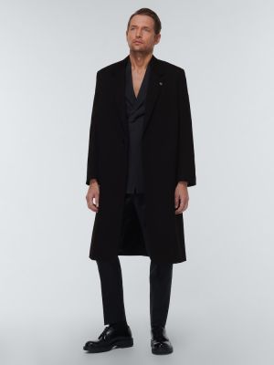 Vlnený kabát Jil Sander čierna