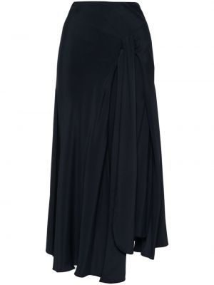 Krepové asymetrické midi sukně Victoria Beckham modré
