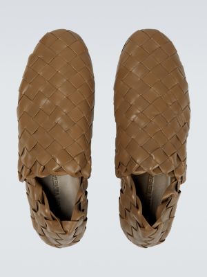 Papuci de casă din piele Bottega Veneta maro