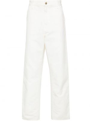 Памучни прав панталон Carhartt Wip бяло
