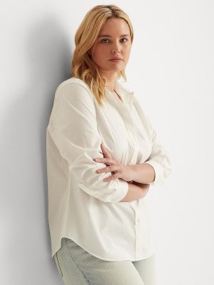 Camisa de algodón Lauren Ralph Lauren Woman blanco