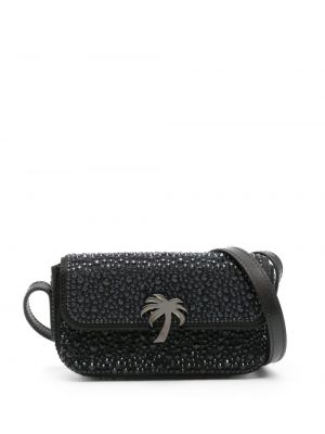 Чанта за ръка с кристали Palm Angels черно