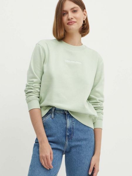 Długa bluza Calvin Klein Jeans zielona