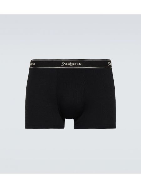 Pantalon culotte en coton Saint Laurent noir