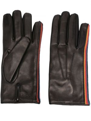 Prugaste kožne rukavice Paul Smith crna