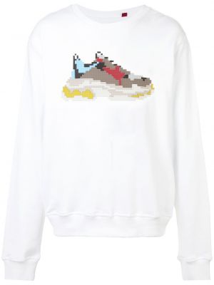 Trykt sweatshirt Mostly Heard Rarely Seen 8-bit hvit