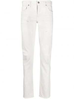 Slim fit skinny fit-jeans med sliten Tom Ford vit