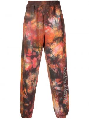 Спортни панталони с принт с tie-dye ефект Aries оранжево
