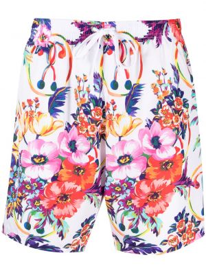 Trykt floral shorts Moschino hvit