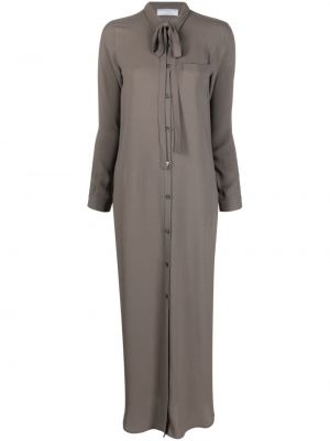 Kleid mit schleife mit geknöpfter Société Anonyme grau