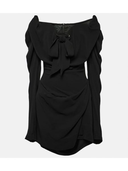 Czarna sukienka mini z kokardką drapowana Vivienne Westwood