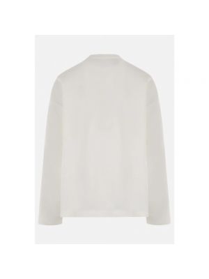 Bluza bawełniana z nadrukiem z dżerseju Jil Sander biała