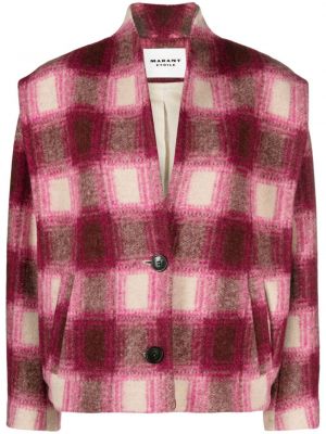Flanel jakna s karirastim vzorcem Marant Etoile roza