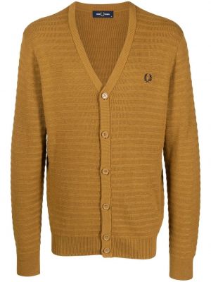 Strikkegenser med knapper Fred Perry brun