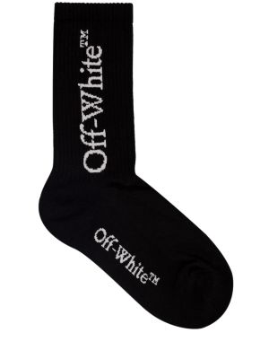 Bavlnené ponožky Off-white čierna