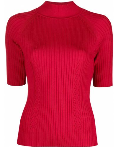 Jersey cuello alto con cuello alto de tela jersey Twinset rojo