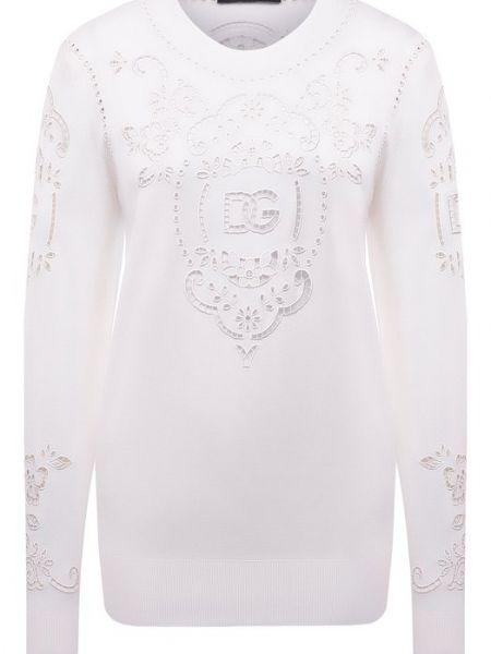 Шелковый пуловер Dolce & Gabbana белый