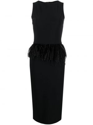 Černé midi šaty z peří Chiara Boni La Petite Robe
