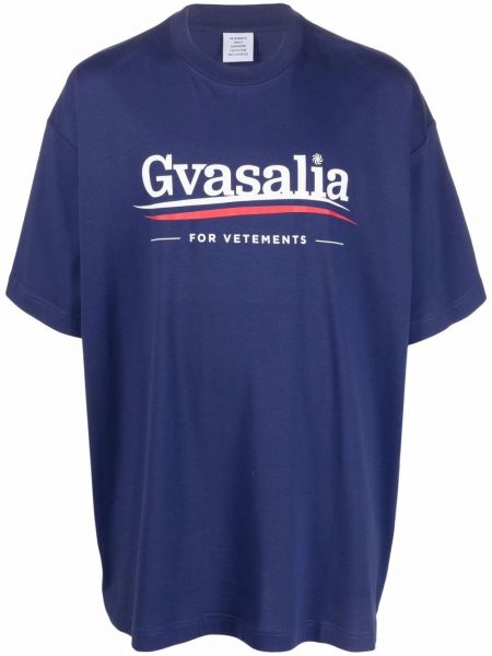 Camiseta con estampado Vetements azul