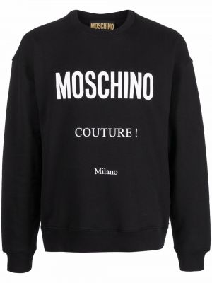 Trykt bomull sweatshirt Moschino svart