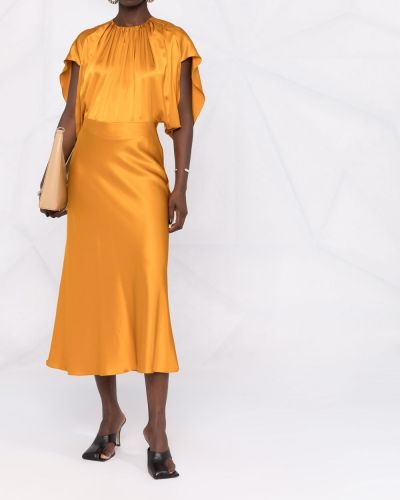 Mini vestido con volantes Materiel naranja