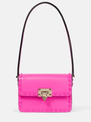 Bőr crossbody táska Valentino Garavani rózsaszín