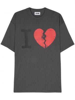 T-shirt en coton à imprimé Magliano gris